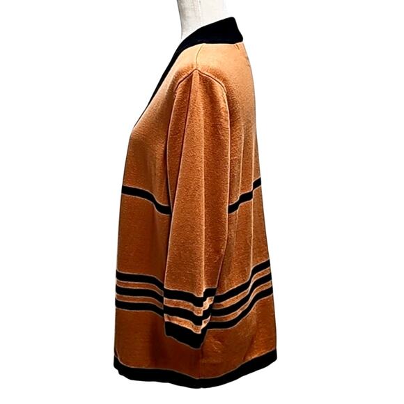 Hampshire Studio Womens Open Front 100% Cotton 3/4 Sleeve Cardigan Sweater Sz XL - Picture 3 of 8